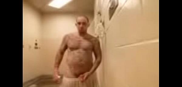  Hot shower after a good workout on the prison yard